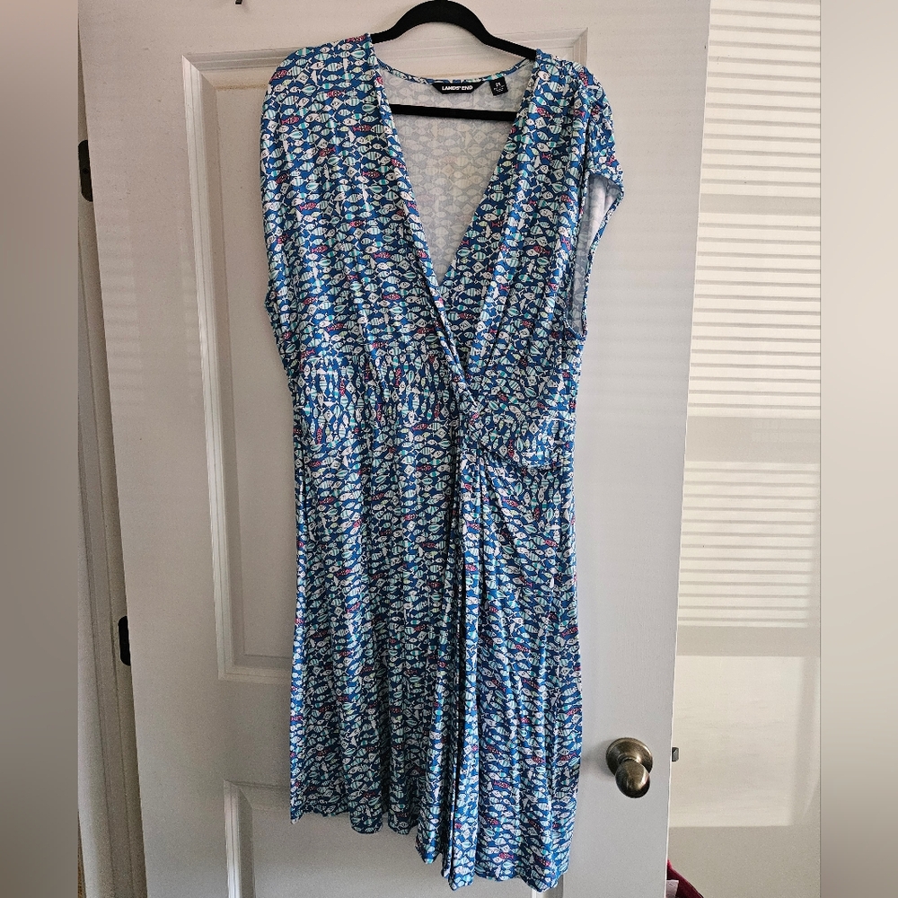 Lands' End Faux Wrap Dress
